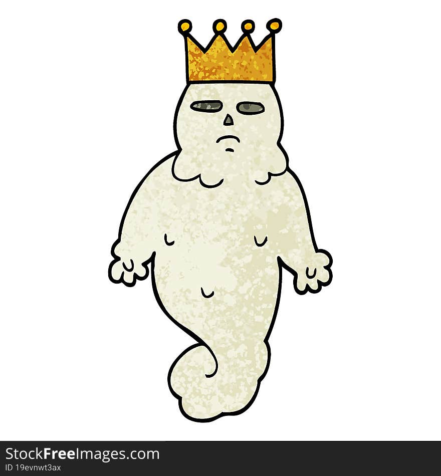 grunge textured illustration cartoon spooky ghost king