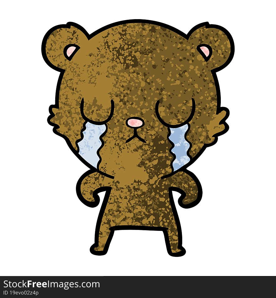 crying cartoon bear. crying cartoon bear