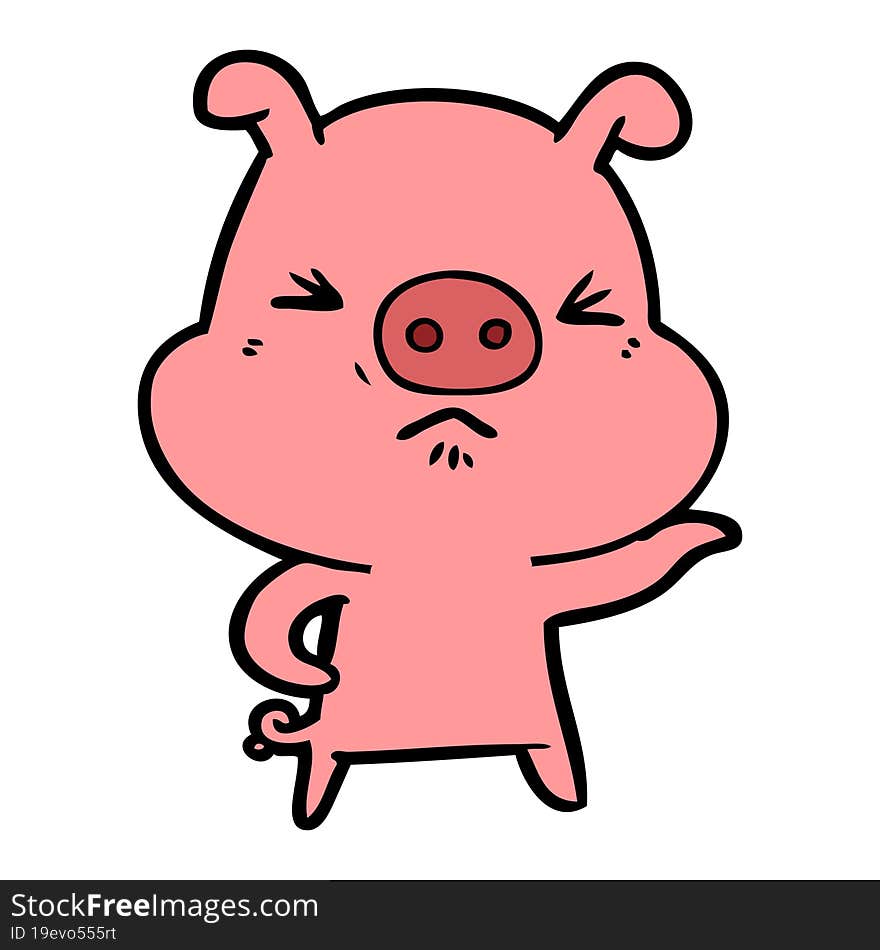 cartoon angry pig. cartoon angry pig