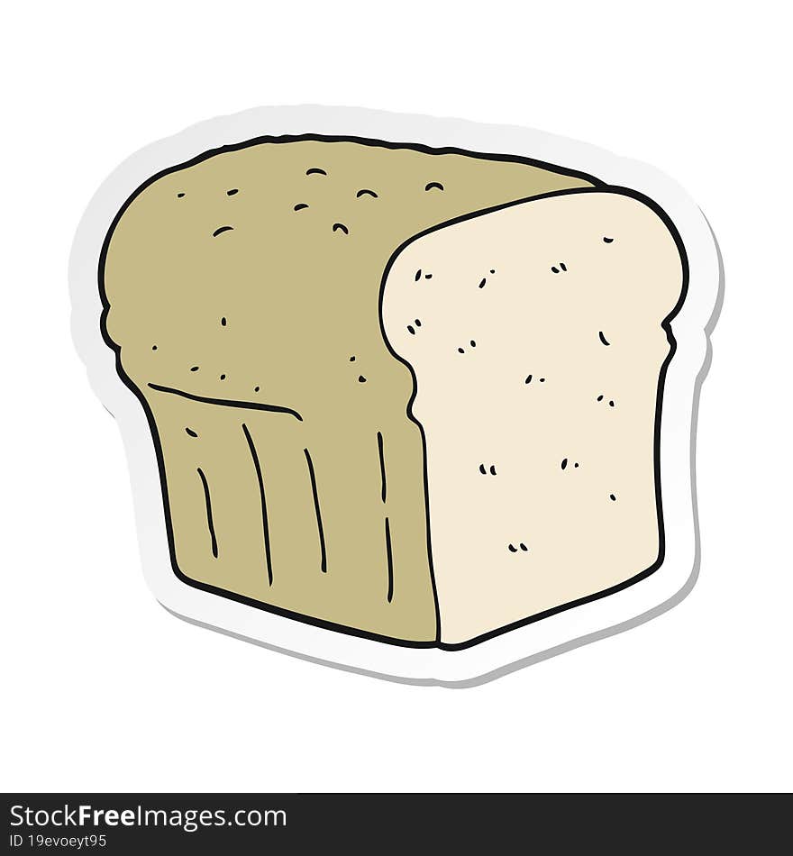 Sticker Of A Cartoon Bread