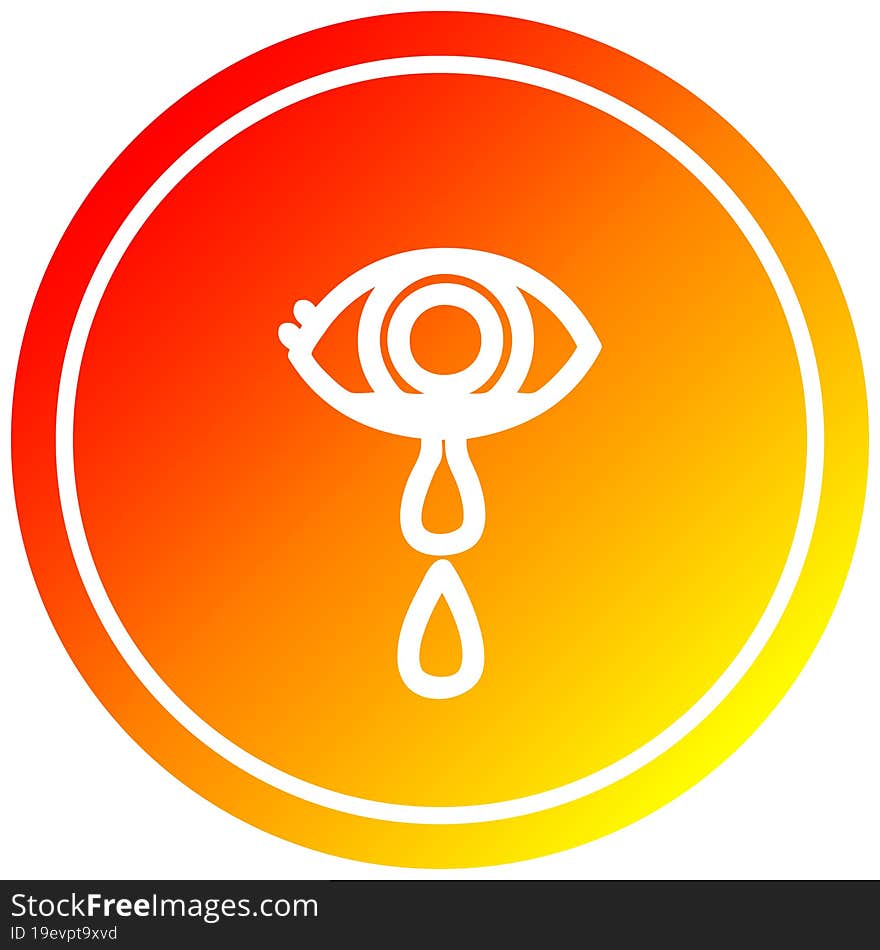 crying eye circular in hot gradient spectrum