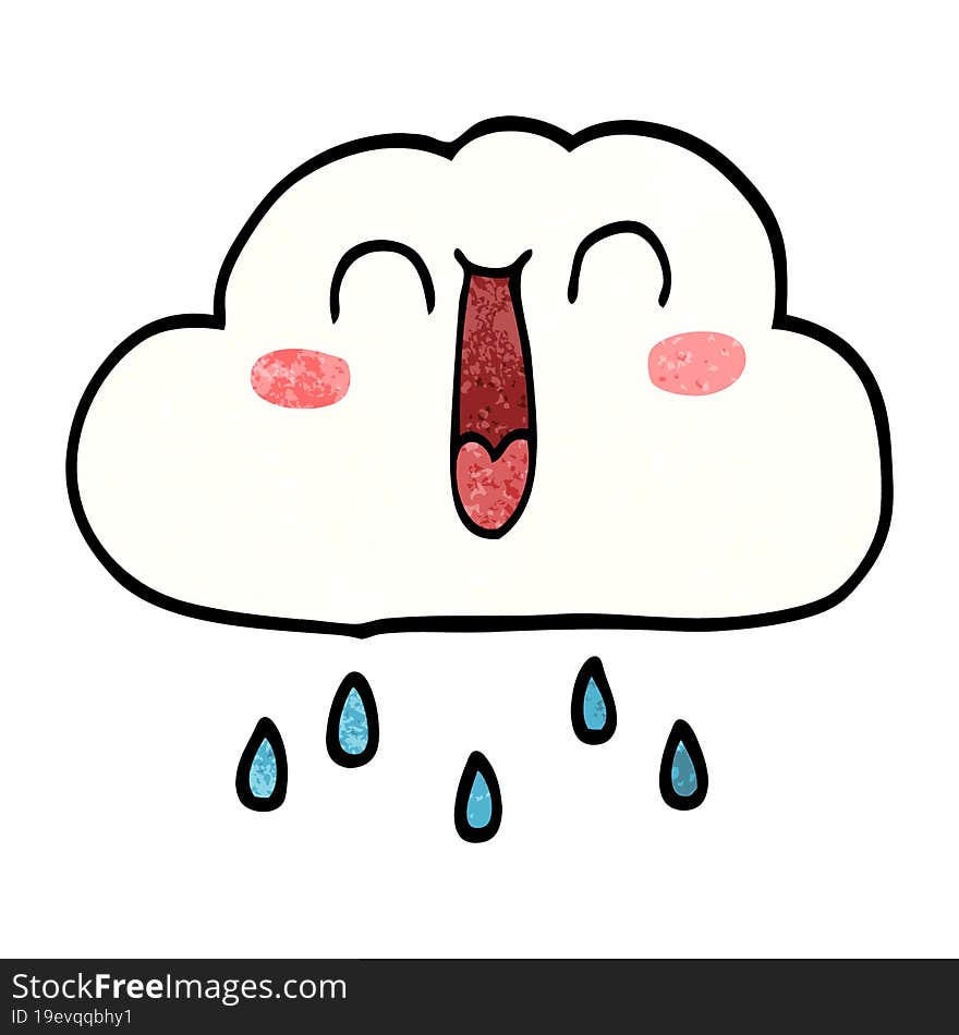 happy cartoon doodle rain cloud