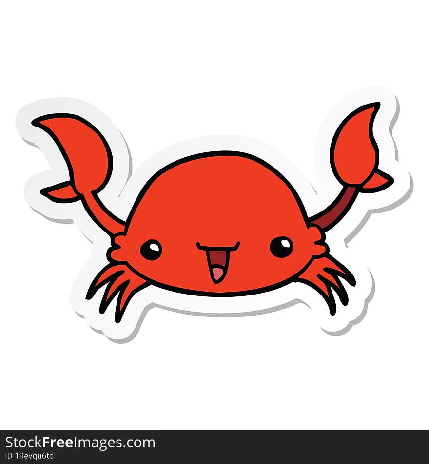 sticker of a cartoon crab