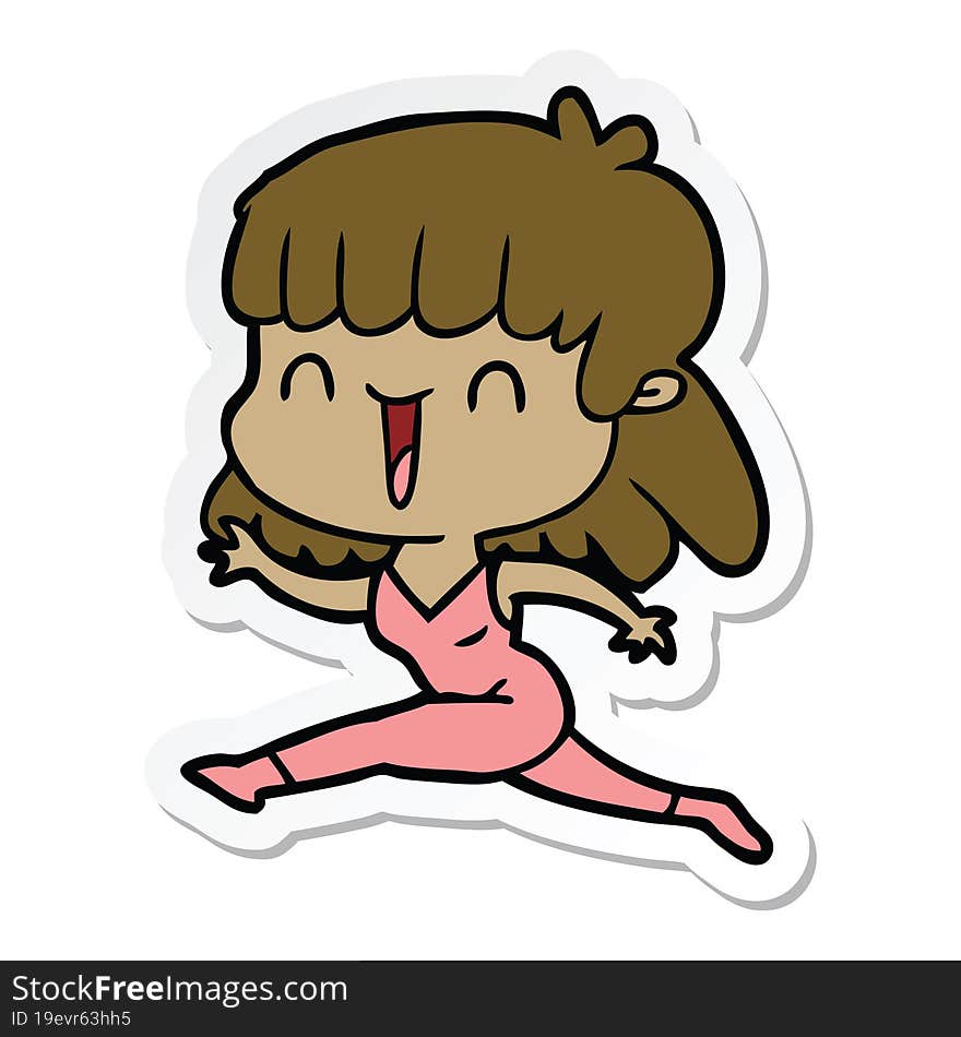 sticker of a cartoon woman