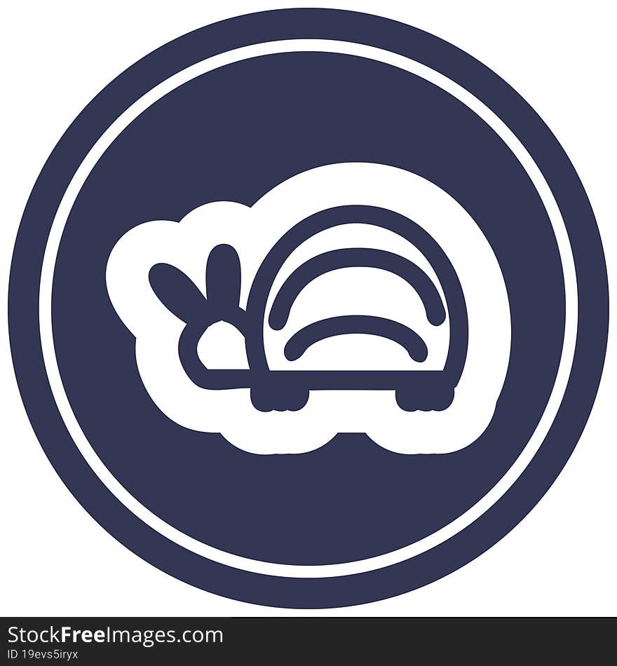 cute beetle circular icon