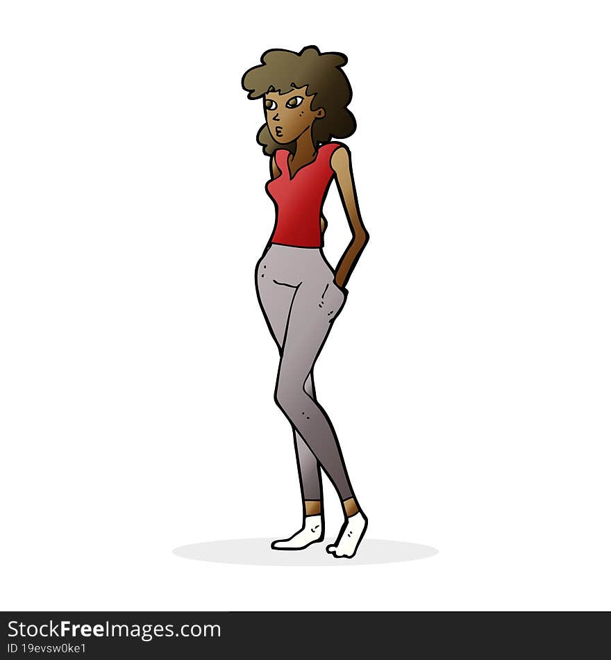 cartoon pretty woman