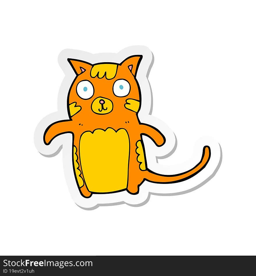 sticker of a cartoon cat