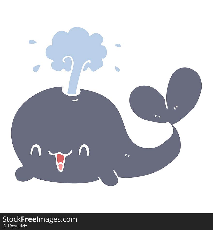 flat color style cartoon whale