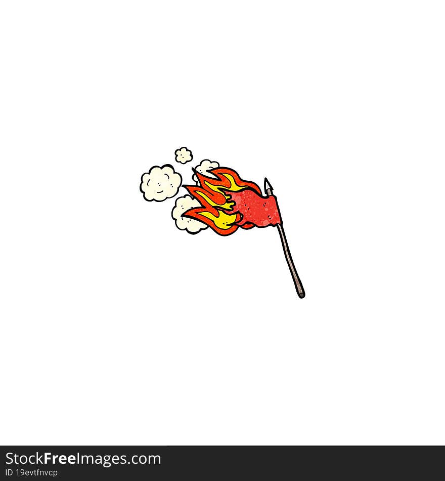 burning flag cartoon