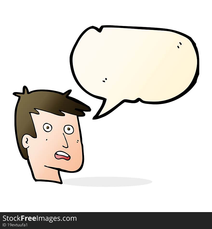 cartoon unhappy face with speech bubble