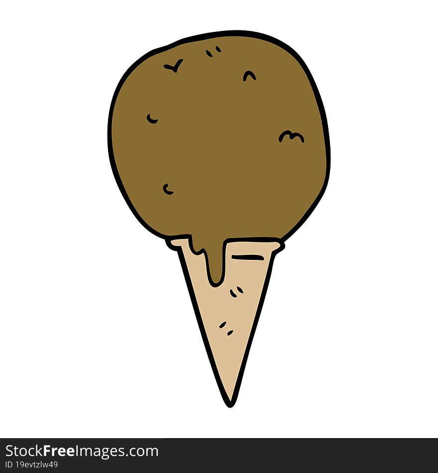 Cartoon Doodle Ice Cream Cone