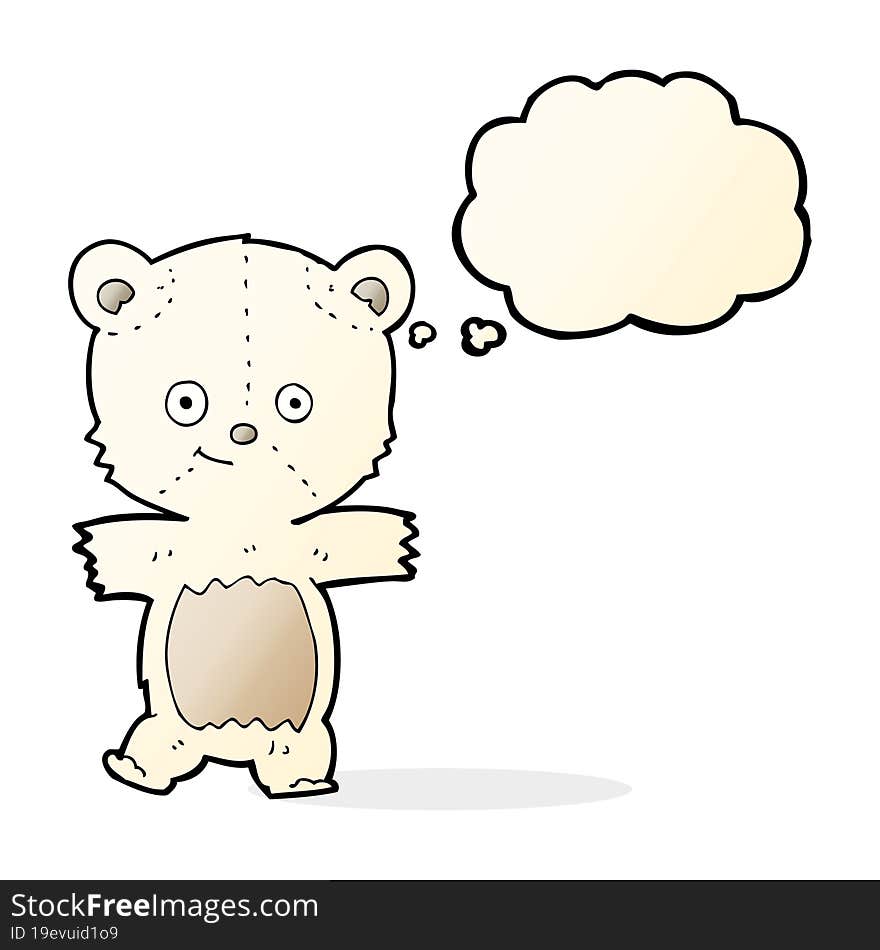 cute cartoon polar bear with thought bubble