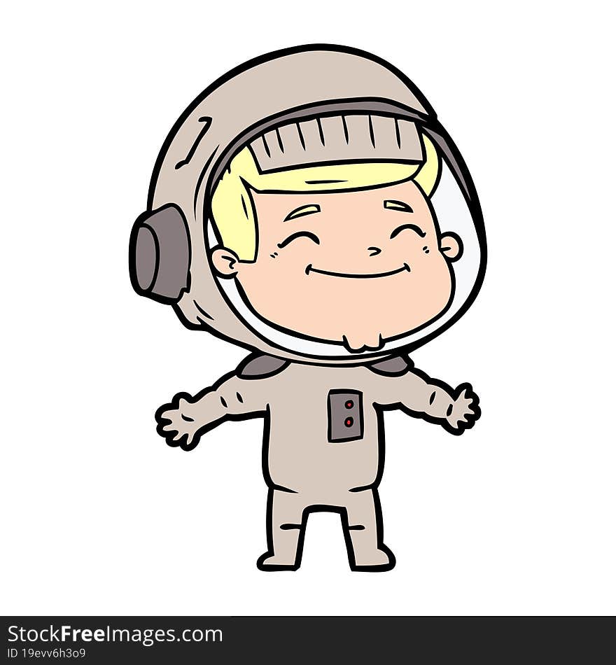 happy cartoon astronaut. happy cartoon astronaut