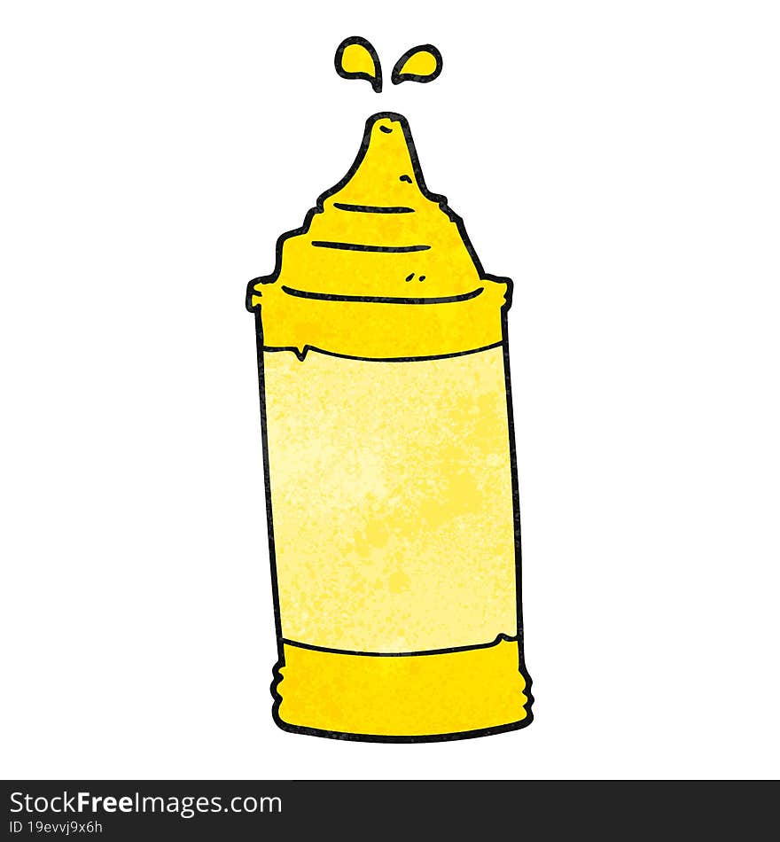 textured cartoon mustard bottle