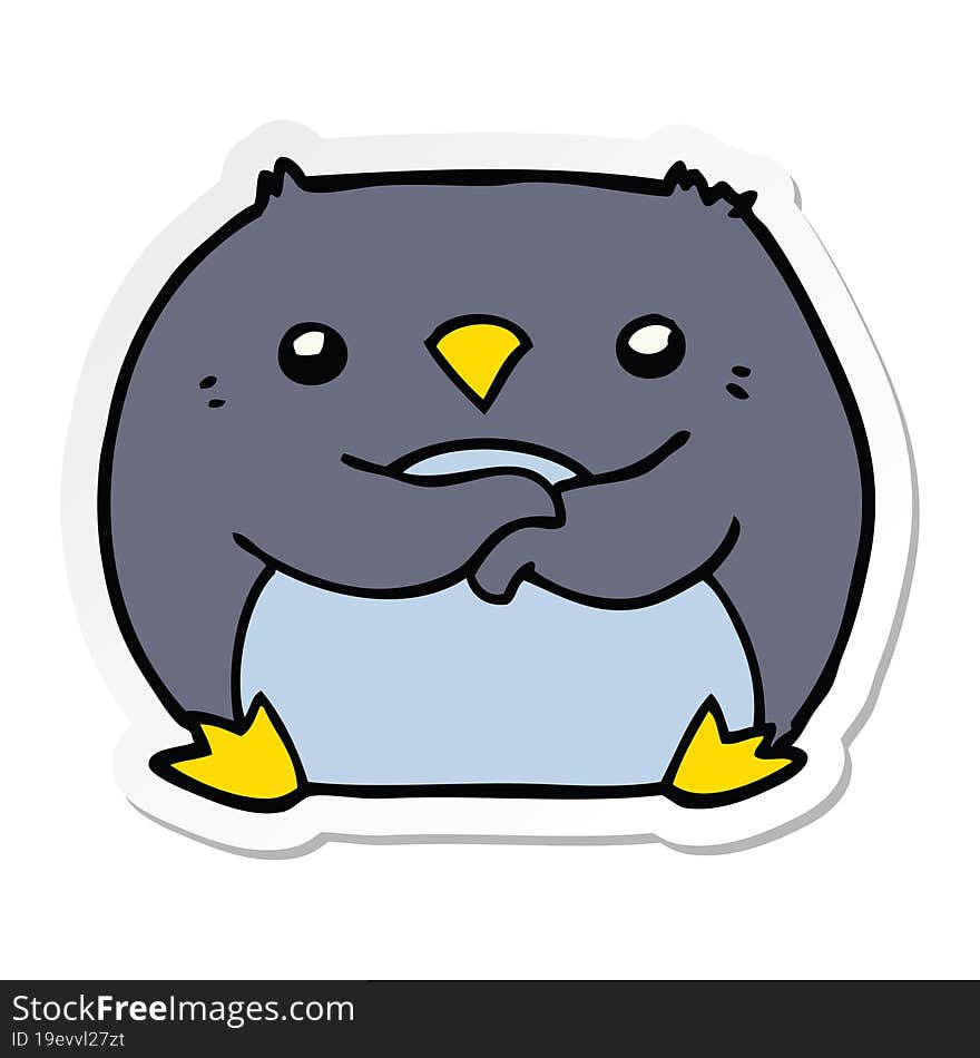 sticker of a cartoon penguin