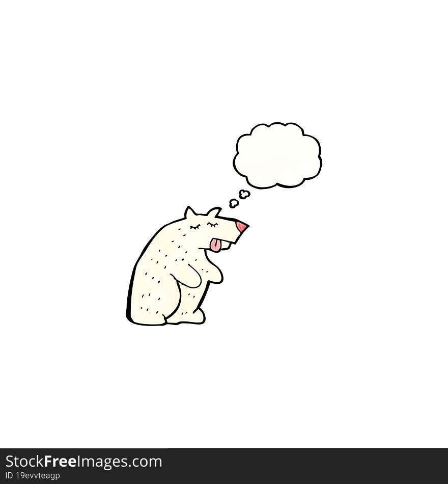 cartoon polar bear with thought bubble