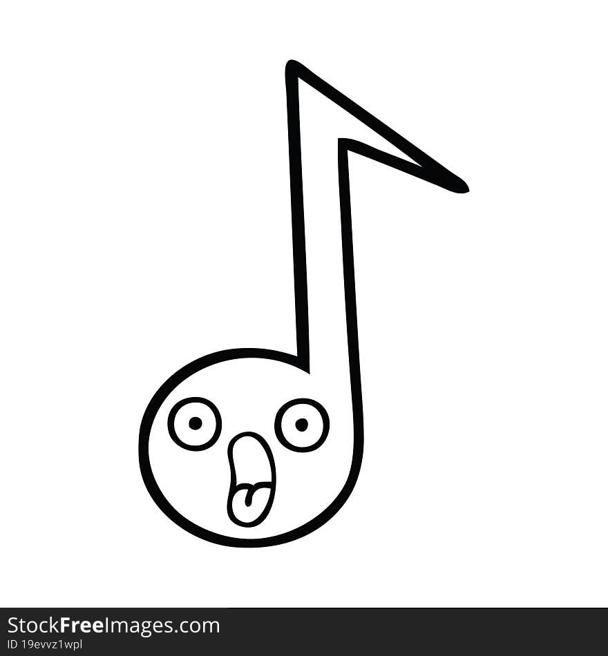 line drawing cartoon musical note