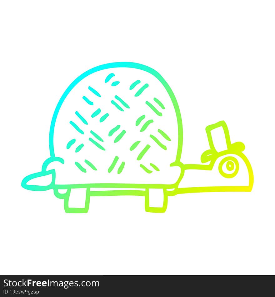 cold gradient line drawing cartoon funny tortoise