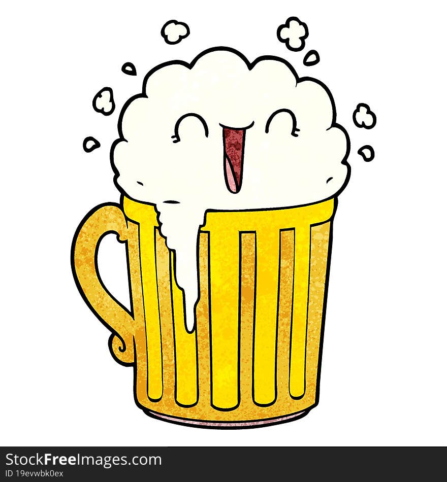 happy cartoon mug of beer. happy cartoon mug of beer