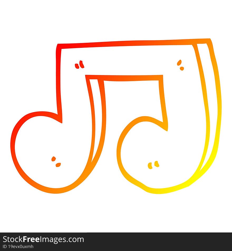 warm gradient line drawing cartoon musical notes