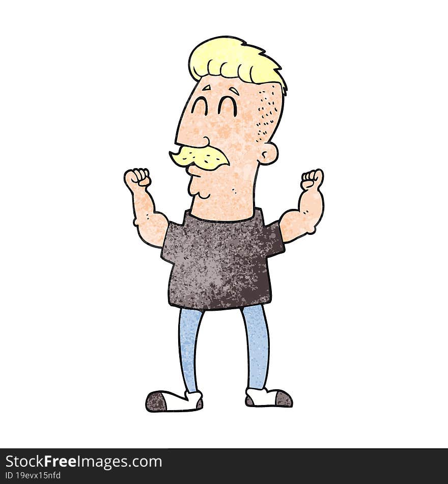 Textured Cartoon Celebrating Man