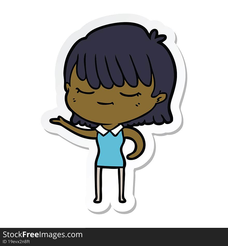 sticker of a cartoon woman