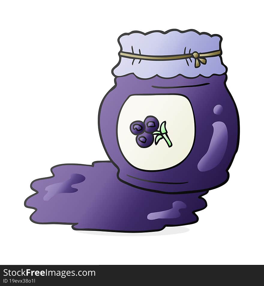 cartoon blueberry jam