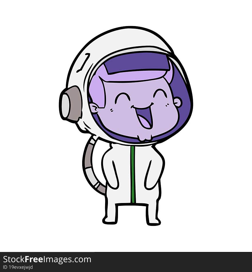 happy cartoon astronaut. happy cartoon astronaut