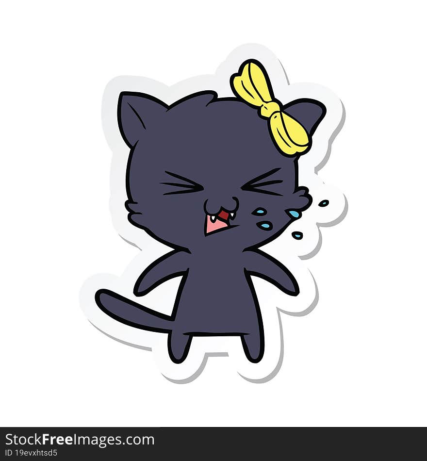 sticker of a cartoon cat