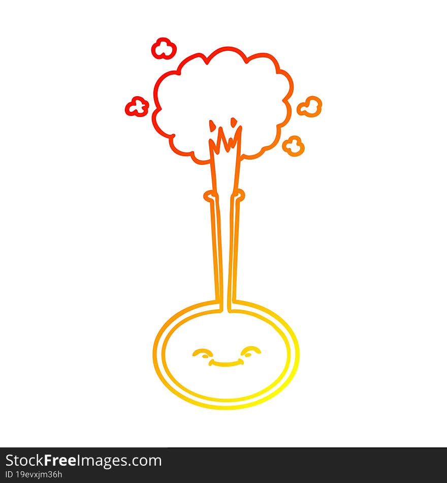 warm gradient line drawing cartoon chemical reaction