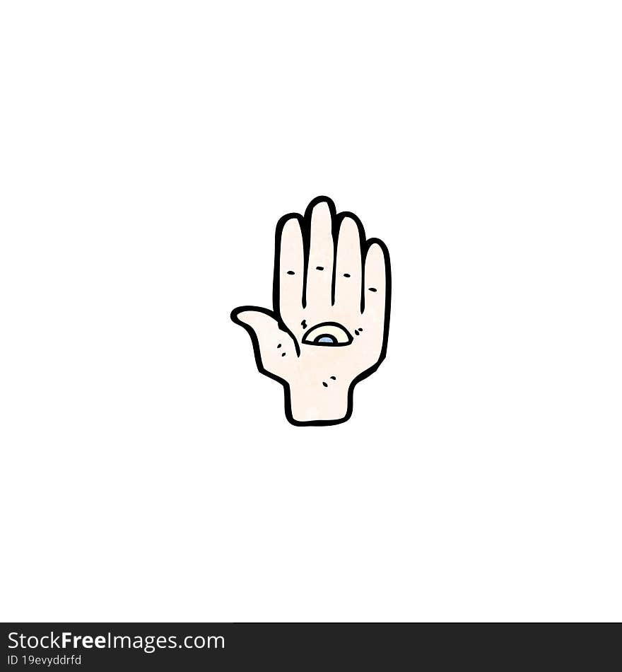 Mystic Hand Symbol Cartoon