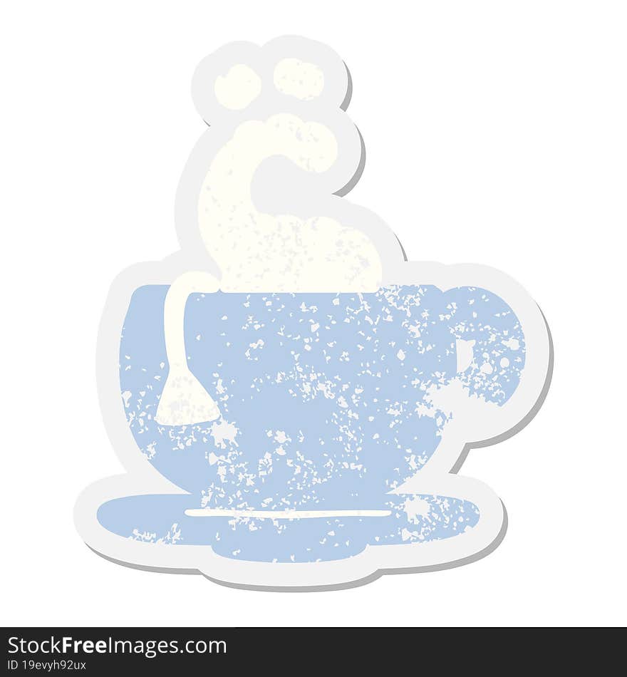 steaming cup of tea grunge sticker