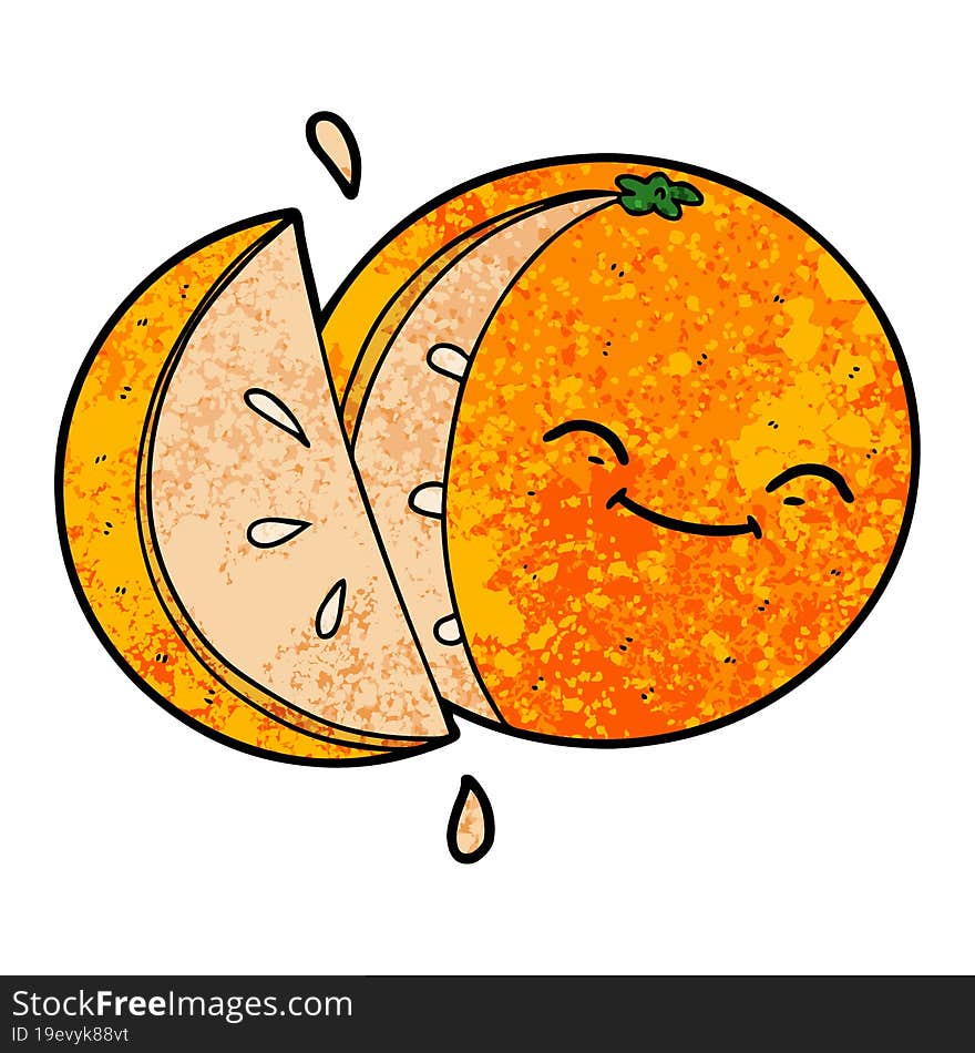 cartoon sliced orange. cartoon sliced orange