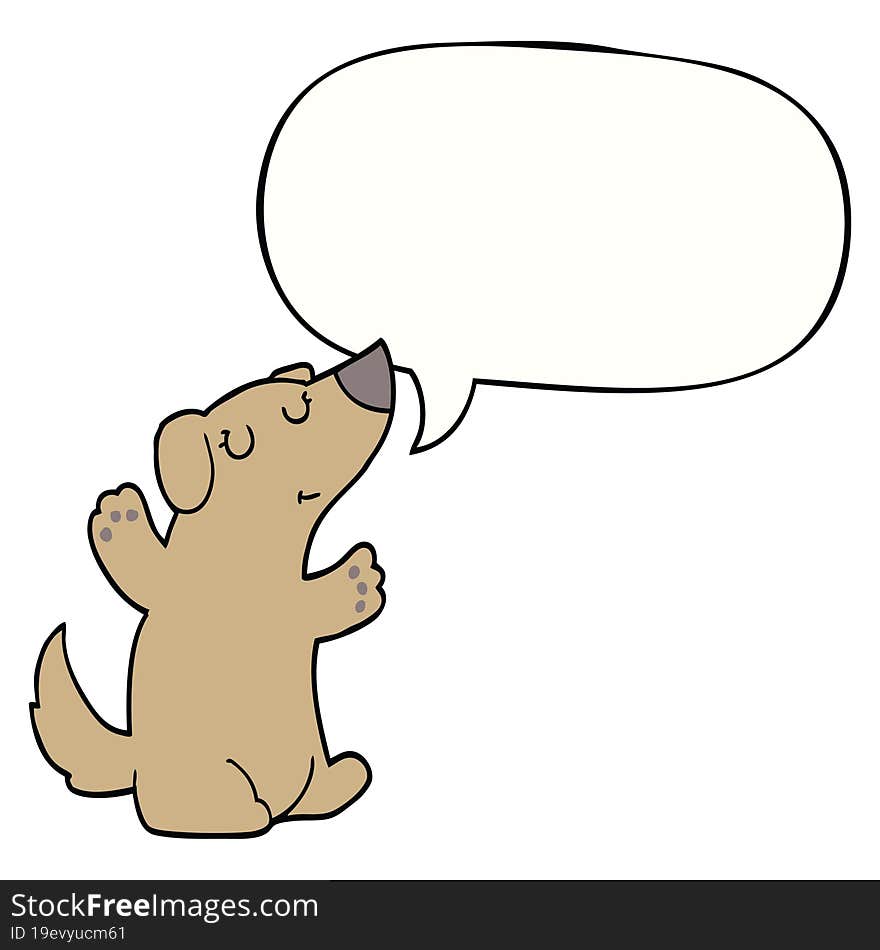 cartoon dog and speech bubble