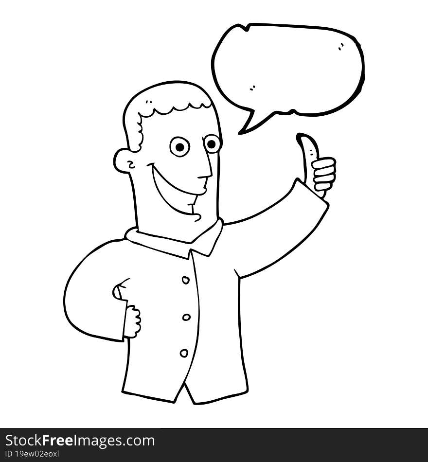 speech bubble cartoon man giving approval