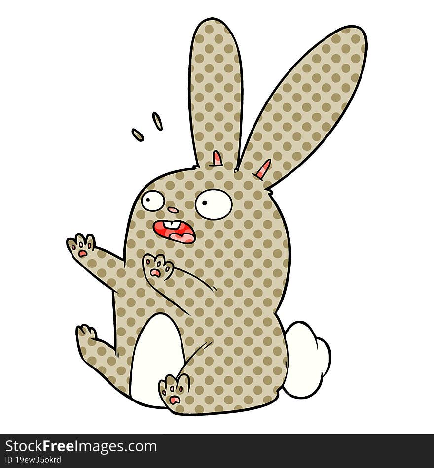 cartoon startled rabbit. cartoon startled rabbit