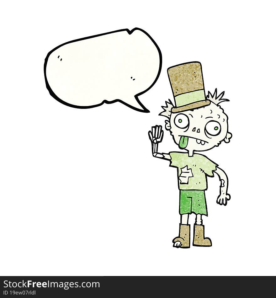 texture speech bubble cartoon zombie