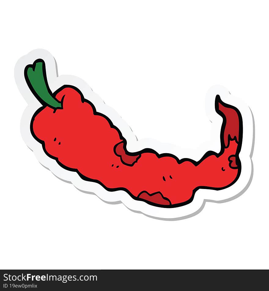 sticker of a cartoon chili pepper