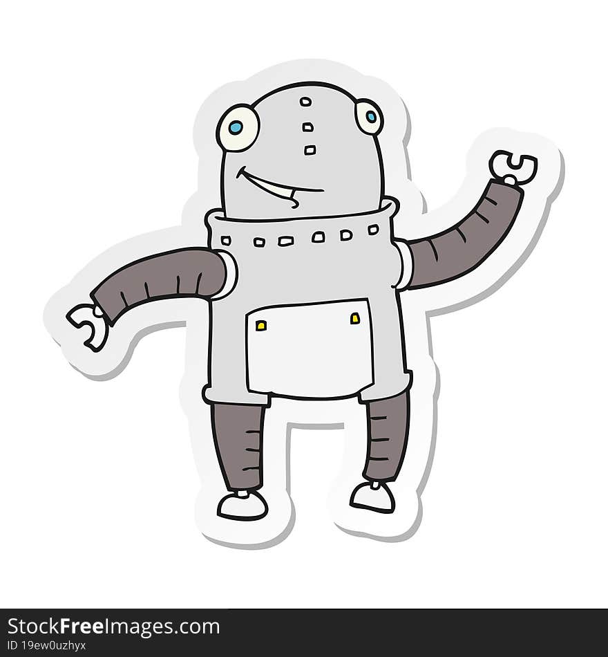 Sticker Of A Cartoon Robot