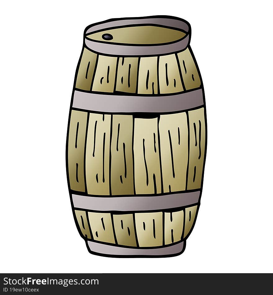 Cartoon Doodle Beer Barrel