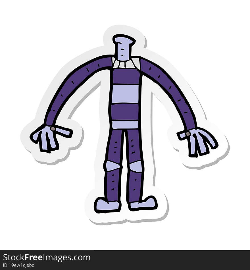 sticker of a cartoon robot body