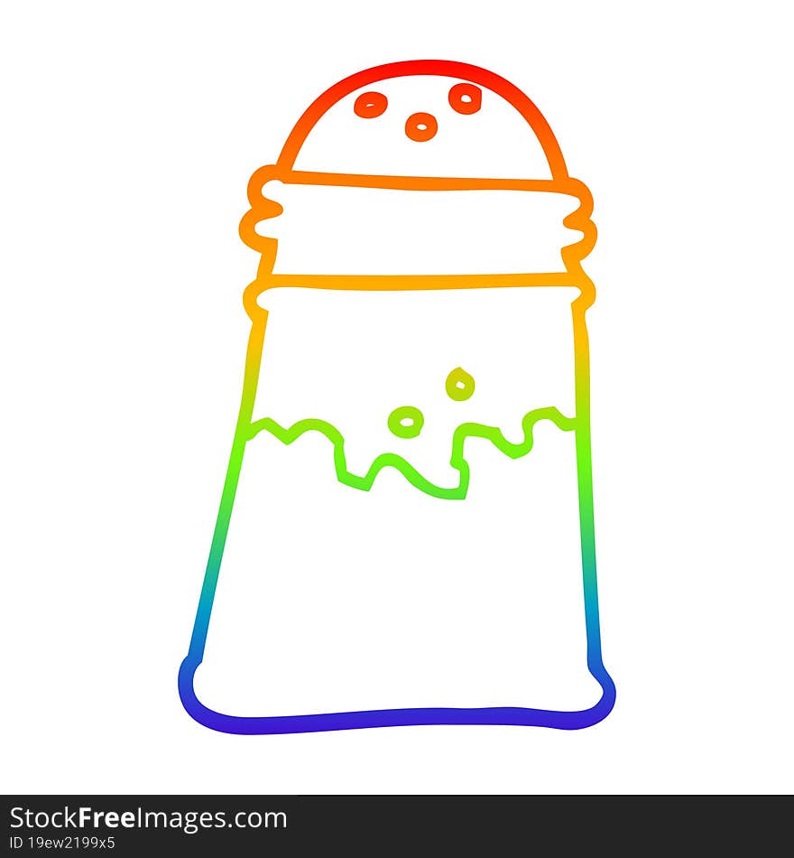 Rainbow Gradient Line Drawing Cartoon Salt Shaker