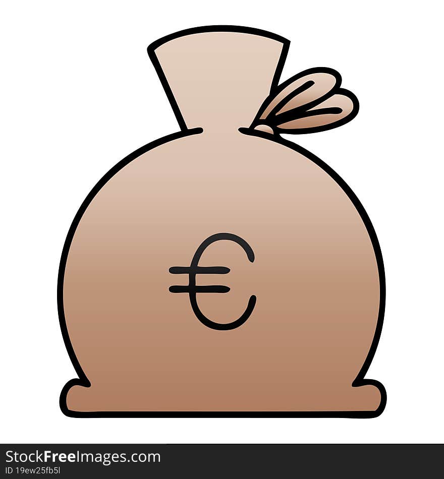 gradient shaded cartoon bag of money