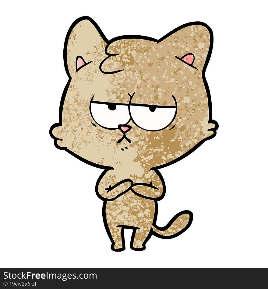 bored cartoon cat. bored cartoon cat