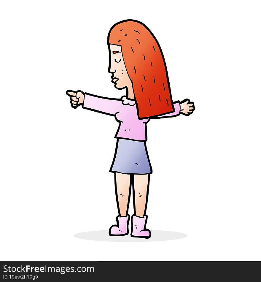 cartoon woman pointing