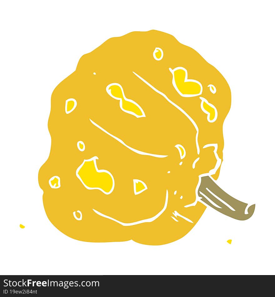 flat color illustration of a cartoon squash