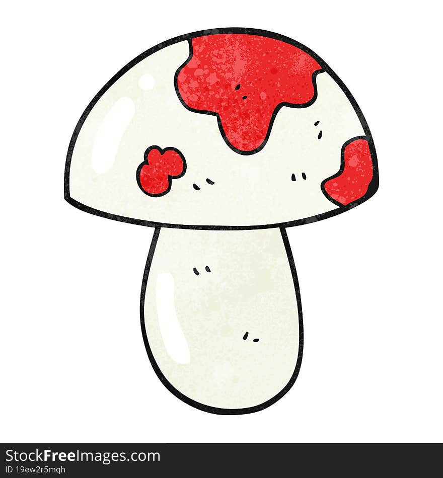 freehand textured cartoon toadstool