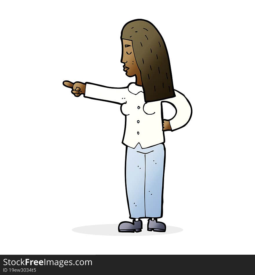 cartoon woman pointing