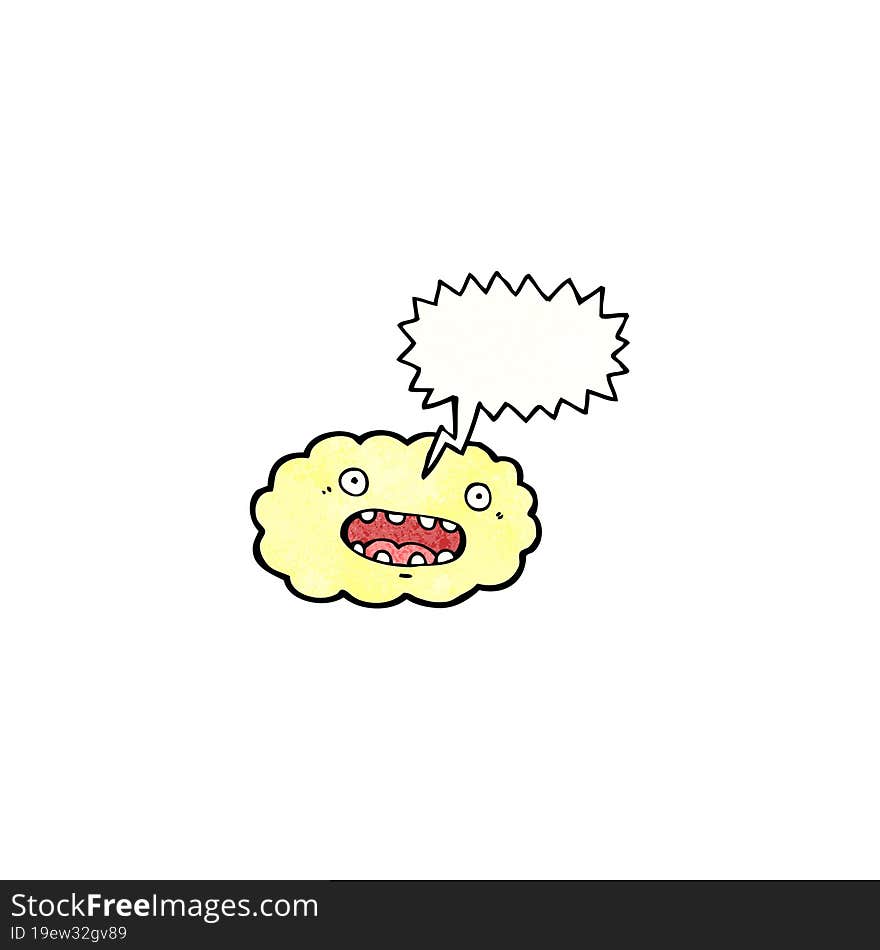 shouting cloud cartoon character