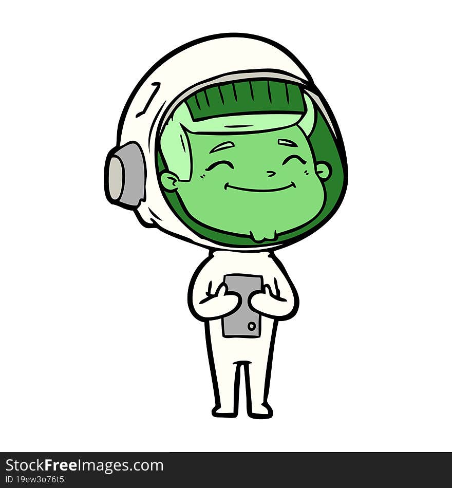 happy cartoon astronaut. happy cartoon astronaut